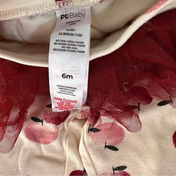 2 piece burgundy and cream baby girl outfit. 6 months - PL:  Baby - Picture 2 of 8